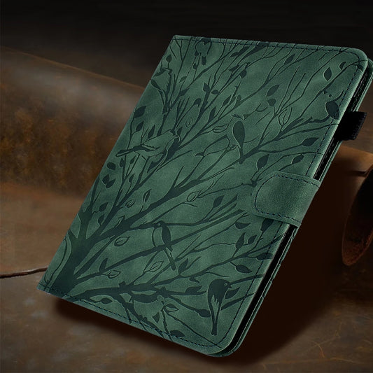 For iPad Pro 11 2025 / 2024 Fortune Tree Embossed Leather Smart Tablet Case(Green) by buy2fix