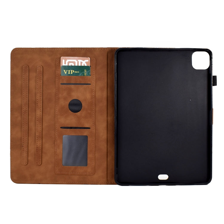 For iPad Pro 11 2024 Fortune Tree Embossed Leather Smart Tablet Case(Brown) - iPad Pro 11 2024 Cases by buy2fix | Online Shopping UK | buy2fix