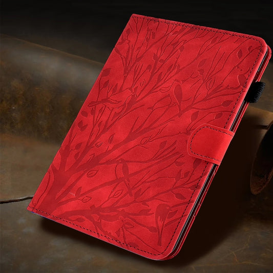 For iPad Pro 11 2025 / 2024 Fortune Tree Embossed Leather Smart Tablet Case(Red) by buy2fix
