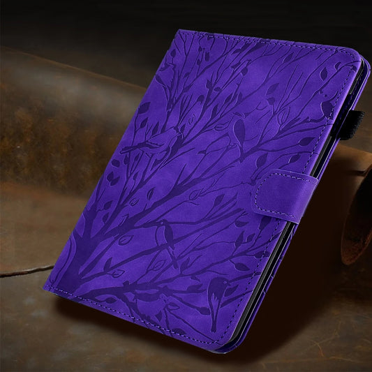 For iPad Pro 11 2025 / 2024 Fortune Tree Embossed Leather Smart Tablet Case(Purple) by buy2fix