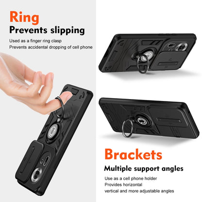 For OPPO Reno11 Global Camshield Ring Holder Phone Case(Black) by buy2fix