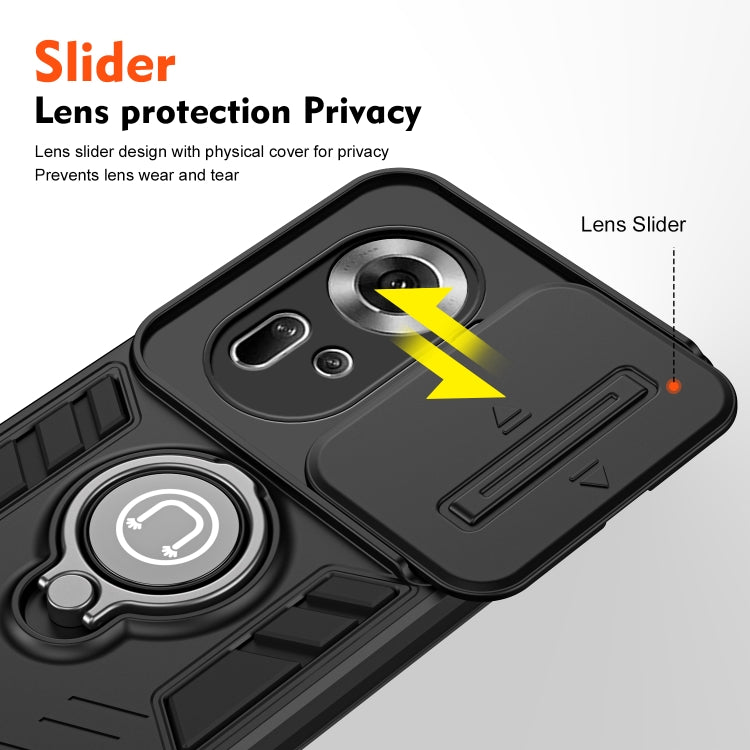 For OPPO Reno11 Global Camshield Ring Holder Phone Case(Black) by buy2fix