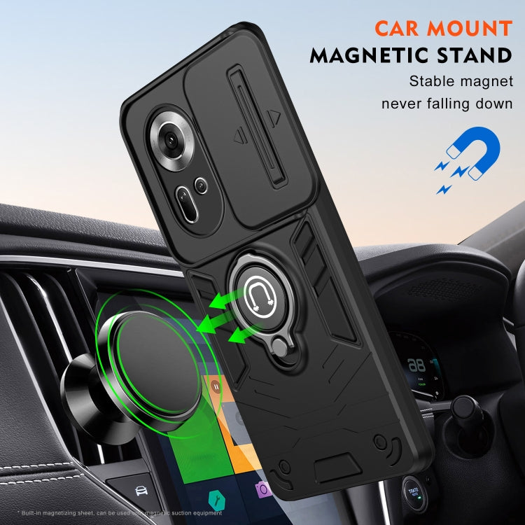 For OPPO Reno11 Global Camshield Ring Holder Phone Case(Black) by buy2fix