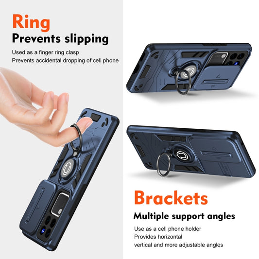For vivo V30 / V30 Pro Camshield Ring Holder Phone Case(Royal Blue) by buy2fix