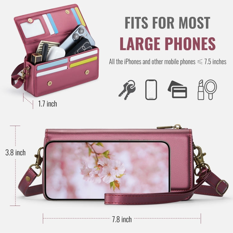 CaseMe ME30 Max Multifunctional Large-Capacity Shoulder Crossbody Phone Bag(Red) by CaseMe