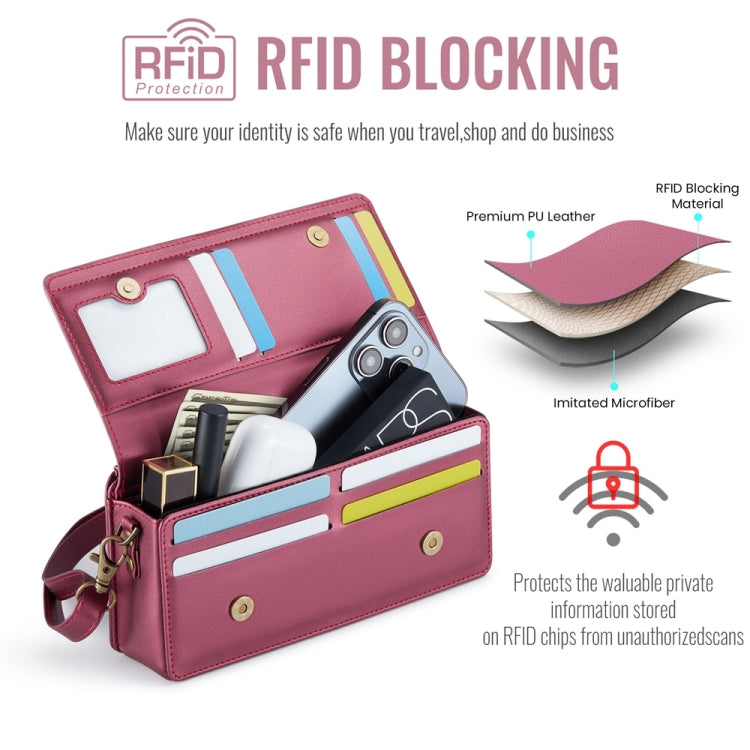 CaseMe ME30 Max Multifunctional Large-Capacity Shoulder Crossbody Phone Bag(Red) by CaseMe