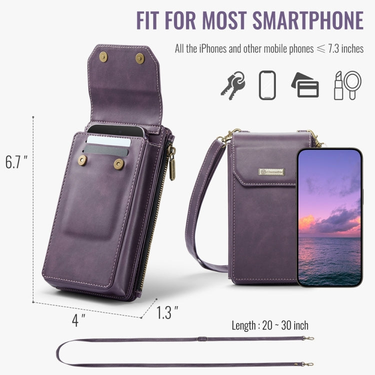 CaseMe Me40 Vertical Multifunctional Shoulder Crossbody Phone Bag(Purple) by CaseMe