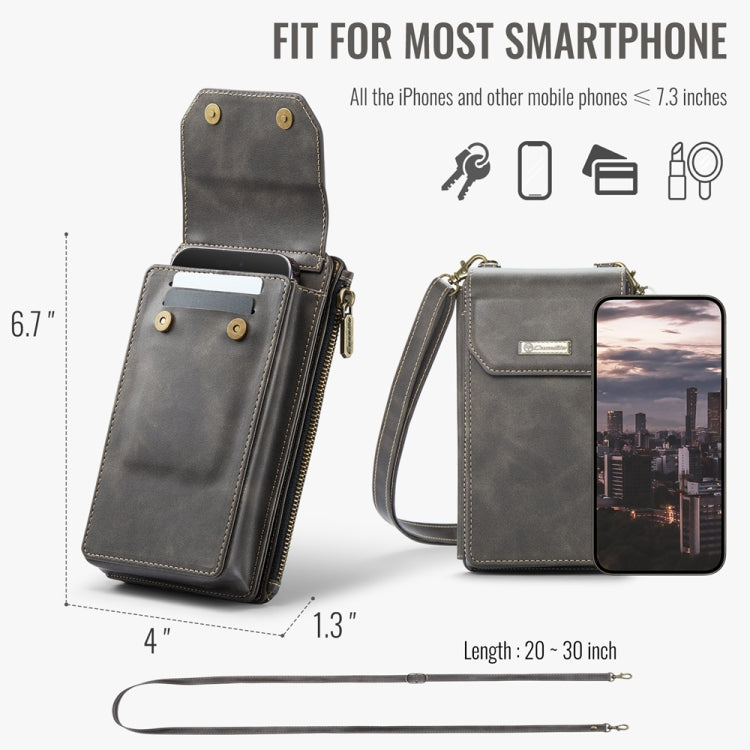 CaseMe Me40 Vertical Multifunctional Shoulder Crossbody Phone Bag(Coffee) by CaseMe