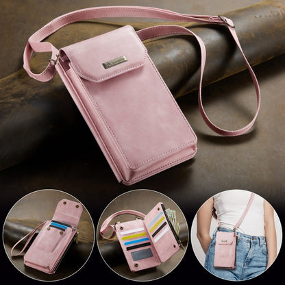 CaseMe Me40 Vertical Multifunctional Shoulder Crossbody Phone Bag(Pink) by CaseMe