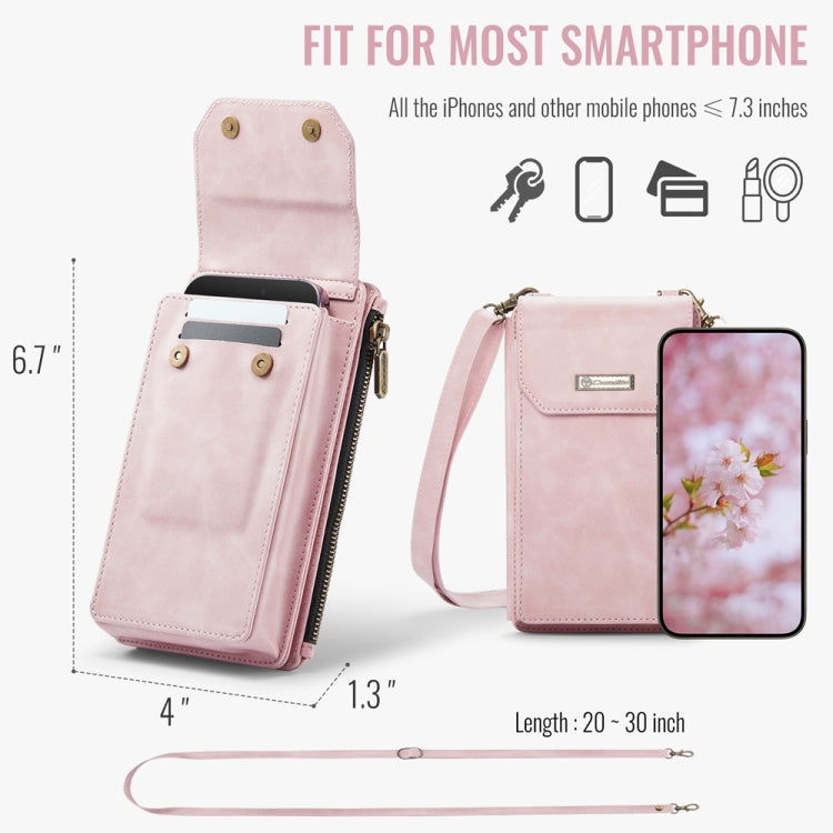 CaseMe Me40 Vertical Multifunctional Shoulder Crossbody Phone Bag(Pink) by CaseMe