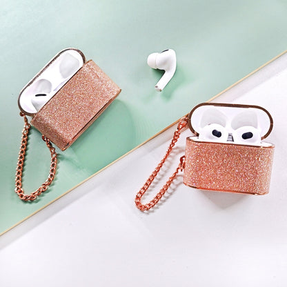 For AirPods 3 Cylindrical Glitter Leather Texture Bluetooth Earphone Protective Case(Gold) - For AirPods 3 by buy2fix | Online Shopping UK | buy2fix