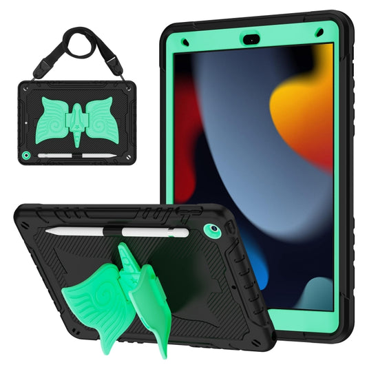 For iPad 10.2 2021/2020/2019 Kickstand PC Hybrid Silicone Tablet Case(Black Mint) - iPad 10.2 Cases by buy2fix | Online Shopping UK | buy2fix