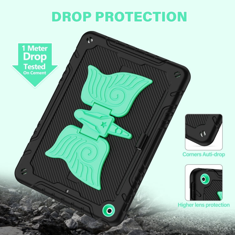 For iPad 10.2 2021/2020/2019 Kickstand PC Hybrid Silicone Tablet Case(Black Mint) - iPad 10.2 Cases by buy2fix | Online Shopping UK | buy2fix