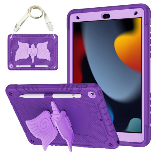 For iPad 10.2 2021/2020/2019 Kickstand PC Hybrid Silicone Tablet Case(Purple) - iPad 10.2 Cases by buy2fix | Online Shopping UK | buy2fix