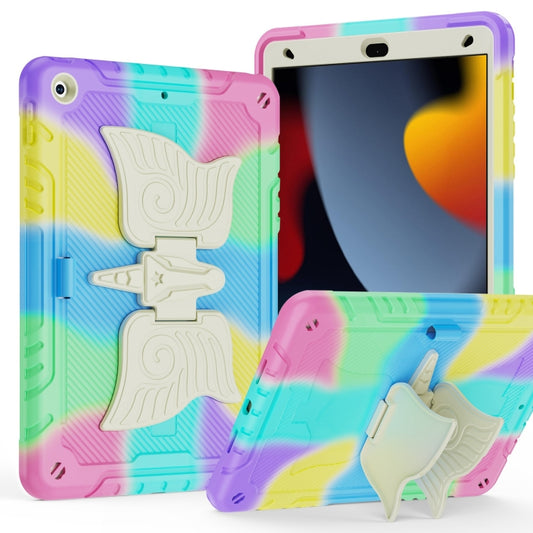 For iPad 10.2 2021/2020/2019 Kickstand PC Hybrid Silicone Tablet Case(Colorful Purple) - iPad 10.2 Cases by buy2fix | Online Shopping UK | buy2fix