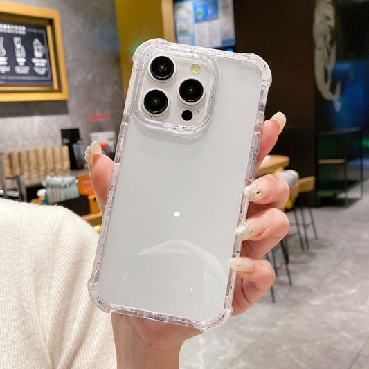 For iPhone 16 Pro Acrylic Color Point Transparent Phone Case(White) by buy2fix