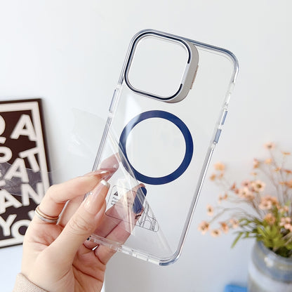 For iPhone 13 Pro J2 High Transparent MagSafe Magnetic Frame Holder Phone Case(White) - iPhone 13 Pro Cases by buy2fix | Online Shopping UK | buy2fix