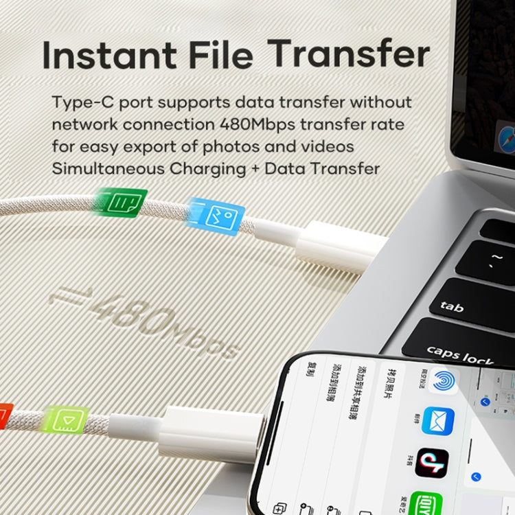 ROCK Z20 60W USB-C / Type-C to USB-C / Type-C Fast Charging Data Cable, Length:1m(Grey White) - USB-C & Type-C Cable by ROCK | Online Shopping UK | buy2fix
