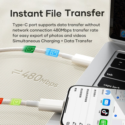 ROCK Z20 60W USB-C / Type-C to USB-C / Type-C Fast Charging Data Cable, Length:1m(Grey White) - USB-C & Type-C Cable by ROCK | Online Shopping UK | buy2fix