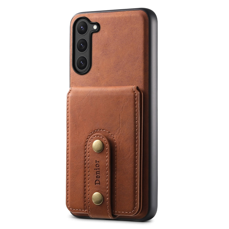 For Samsung Galaxy S23 5G Denior D14 NK Retro Pattern MagSafe Magnetic Card Holder Leather Phone Case(Brown) - Galaxy S23 5G Cases by Denior | Online Shopping UK | buy2fix