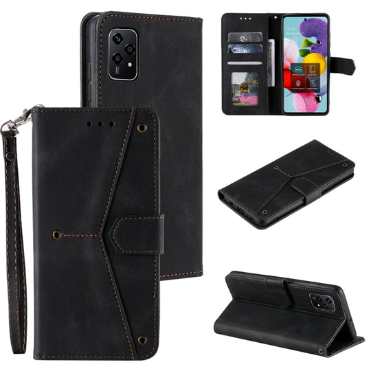 For Honor 200 Lite Global Nail Skin Feel Stitching Calf Texture Leather Phone Case(Black)