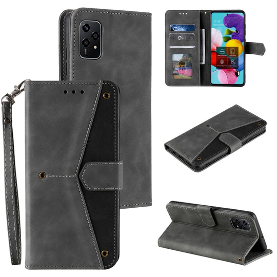 For Honor 200 Lite Global Nail Skin Feel Stitching Calf Texture Leather Phone Case(Grey)