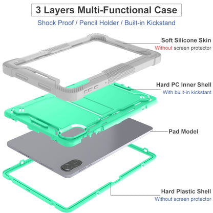 For Honor Pad X9 Shockproof Silicone Hybrid PC Tablet Case with Holder(Mint Green + Grey) - Honor by buy2fix | Online Shopping UK | buy2fix