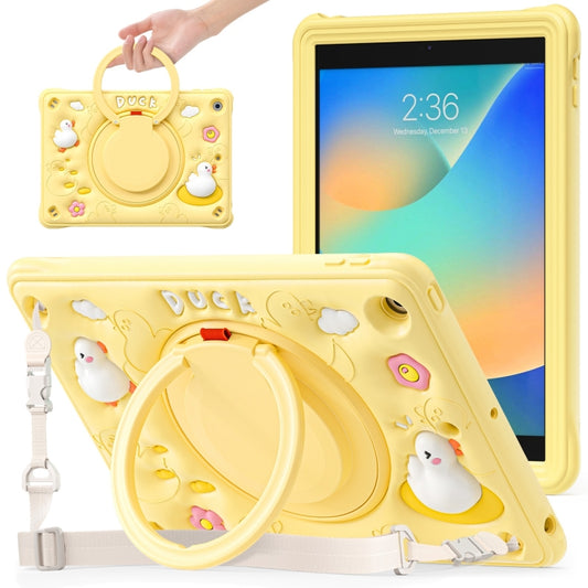 Duck Handle Kickstand Silicone Hybrid PC Tablet Case For iPad 10.2 2021/2020/2019(Yellow) - iPad 10.2 Cases by buy2fix | Online Shopping UK | buy2fix
