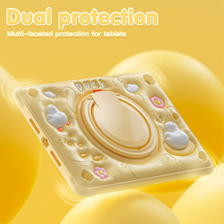 Duck Handle Kickstand Silicone Hybrid PC Tablet Case For iPad 10.2 2021/2020/2019(Yellow) - iPad 10.2 Cases by buy2fix | Online Shopping UK | buy2fix