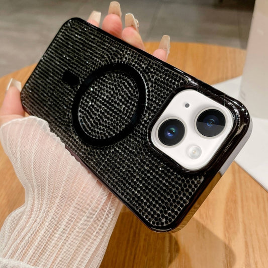 For iPhone 13 Diamonds Plated Magsafe Phone Case(Black) by buy2fix