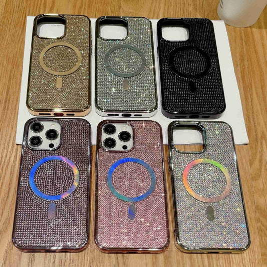 For iPhone 14 Pro Max Diamonds Plated Magsafe Phone Case(Colorful) by buy2fix