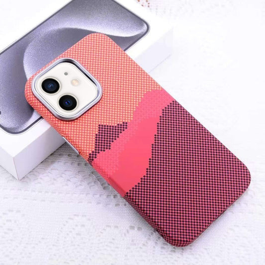 For iPhone 12 Kevlar Carbon Fiber Texture MagSafe Magnetic Phone Case(Orange) - iPhone 12 / 12 Pro Cases by buy2fix | Online Shopping UK | buy2fix