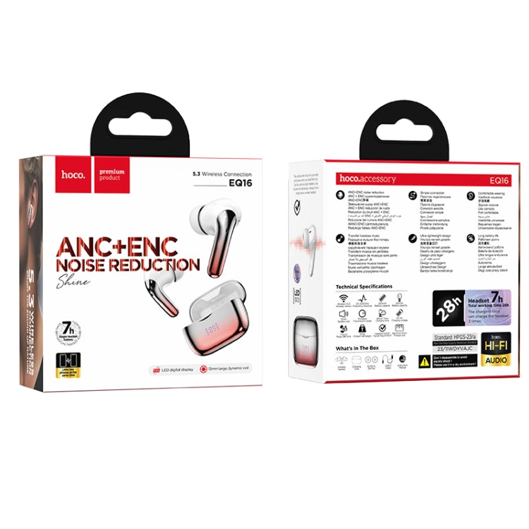 hoco EQ16 True Wireless ANC+ENC Dual Noise Reduction Bluetooth Earphone(Red) - Bluetooth Earphone by hoco | Online Shopping UK | buy2fix