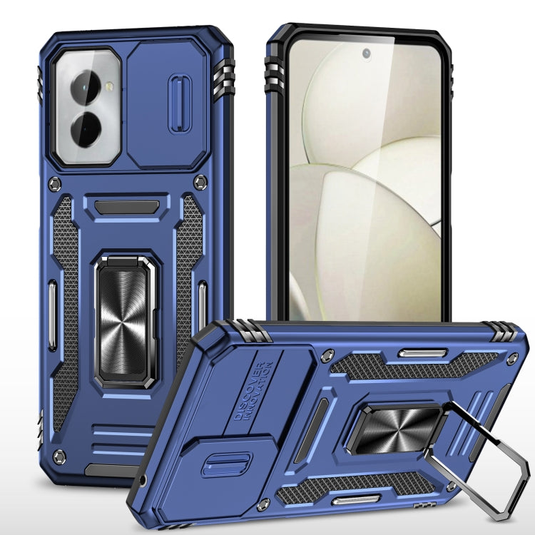 For Motorola Moto G Play 5G 2024 Armor PC + TPU Camera Shield Phone Case(Navy Blue) - Motorola Cases by buy2fix | Online Shopping UK | buy2fix