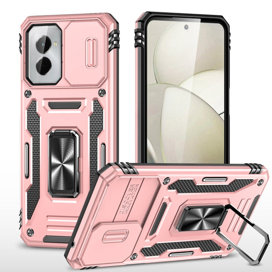 For Motorola Moto G Play 5G 2024 Armor PC + TPU Camera Shield Phone Case(Rose Gold) - Motorola Cases by buy2fix | Online Shopping UK | buy2fix