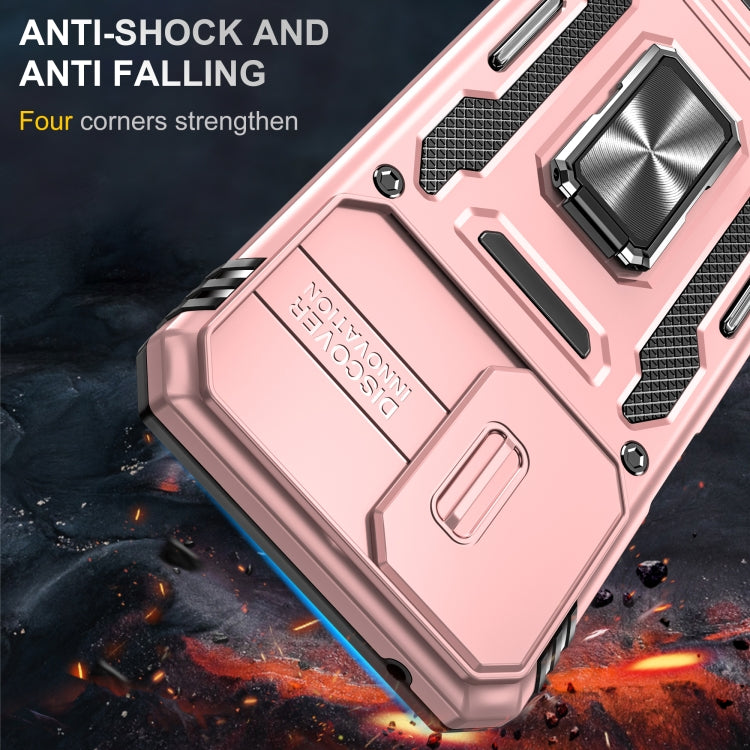 For Motorola Moto G Stylus 5G 2024 Armor PC + TPU Camera Shield Phone Case(Rose Gold) - Motorola Cases by buy2fix | Online Shopping UK | buy2fix