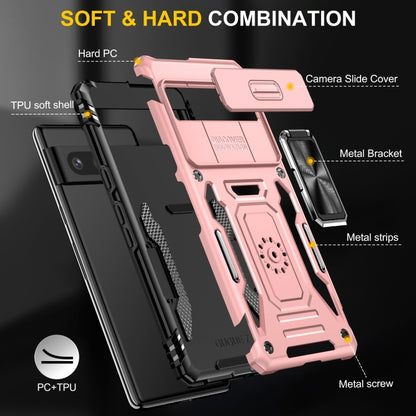 For Google Pixel 9/9 Pro Armor PC + TPU Camera Shield Phone Case(Rose Gold) - Google Cases by buy2fix | Online Shopping UK | buy2fix