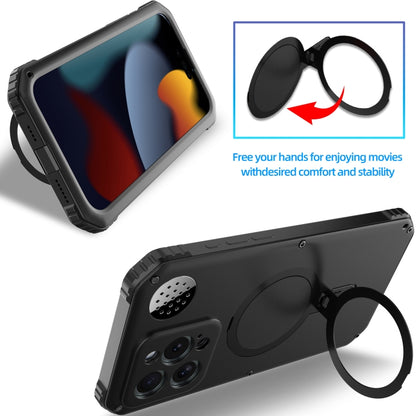 For iPhone 15 Aromatherapy MagSafe Holder Life Waterproof Rugged Phone Case(Black) - iPhone 15 Cases by buy2fix | Online Shopping UK | buy2fix