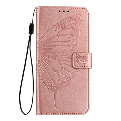 For Tecno Spark Go 2024 / Spark 20C Embossed Butterfly Leather Phone Case(Rose Gold) by buy2fix