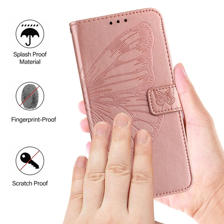 For Tecno Spark Go 2024 / Spark 20C Embossed Butterfly Leather Phone Case(Rose Gold) by buy2fix