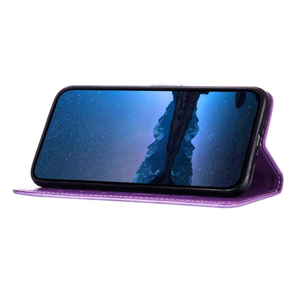 For Tecno Spark Go 2024 / Spark 20C Embossed Butterfly Leather Phone Case(Light Purple) by buy2fix