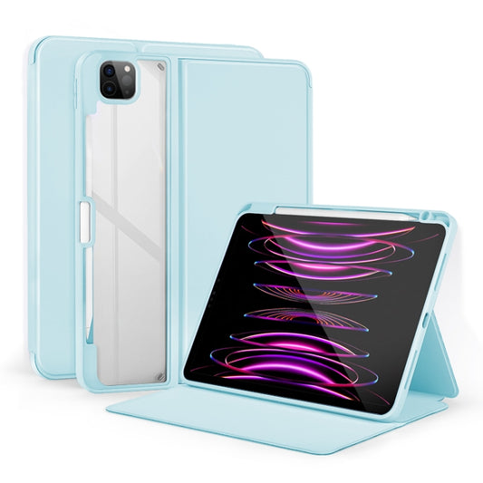 For iPad Pro 11 2022/2021/2020/2018 2-Fold Clear Acrylic Leather Tablet Case(Ice Blue) - iPad Pro 11 (2022/2021) Cases by buy2fix | Online Shopping UK | buy2fix