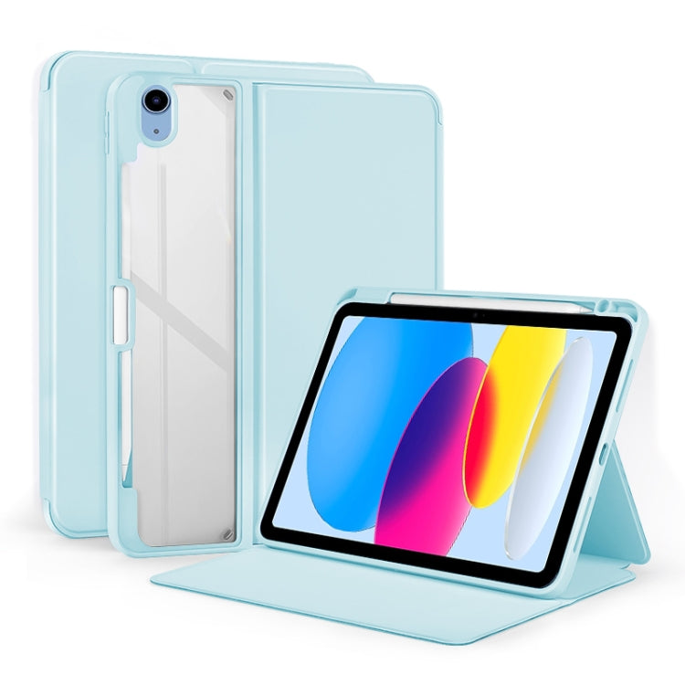 For iPad 2025 / 2022 2-Fold Clear Acrylic Leather Tablet Case(Ice Blue) - iPad 2025 / 2022 Cases by buy2fix | Online Shopping UK | buy2fix