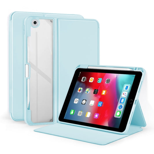 For iPad Pro 9.7 / 9.7 2018 / 2017 2-Fold Clear Acrylic Leather Tablet Case(Ice Blue) - iPad 9.7 (2018) & (2017) Cases by buy2fix | Online Shopping UK | buy2fix