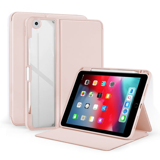 For iPad Pro 9.7 / 9.7 2018 / 2017 2-Fold Clear Acrylic Leather Tablet Case(Baby Pink) - iPad 9.7 (2018) & (2017) Cases by buy2fix | Online Shopping UK | buy2fix