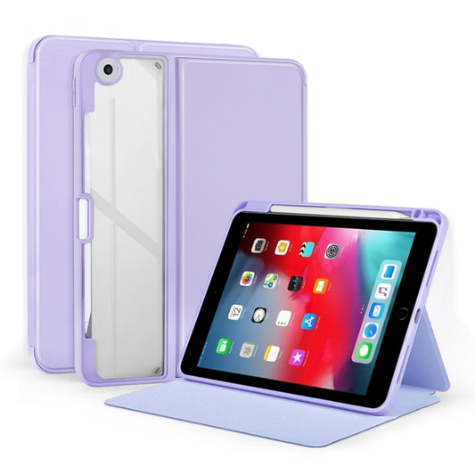 For iPad Pro 9.7 / 9.7 2018 / 2017 2-Fold Clear Acrylic Leather Tablet Case(Light Purple) - iPad 9.7 (2018) & (2017) Cases by buy2fix | Online Shopping UK | buy2fix