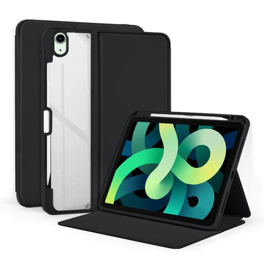 For iPad Air 2022/2020 10.9 2-Fold Clear Acrylic Leather Tablet Case(Black) - iPad Air (2022) / (2020) 10.9 Cases by buy2fix | Online Shopping UK | buy2fix