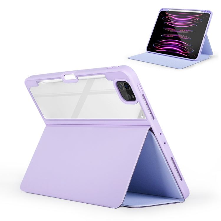 For iPad 10.2 2021 / 2020 2-Fold Clear Acrylic Leather Tablet Case(Black) - iPad 10.2 Cases by buy2fix | Online Shopping UK | buy2fix