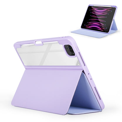 For iPad 10.2 2021 / 2020 2-Fold Clear Acrylic Leather Tablet Case(Black) - iPad 10.2 Cases by buy2fix | Online Shopping UK | buy2fix