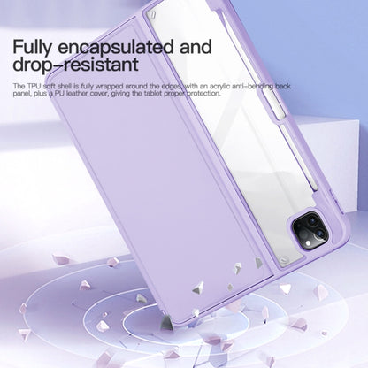 For iPad 2025 / 2022 2-Fold Clear Acrylic Leather Tablet Case(Light Purple) - iPad 2025 / 2022 Cases by buy2fix | Online Shopping UK | buy2fix